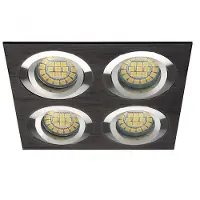 ABC-led Inbouw 4x LED spot MR16 Aluminium Vierkant Armatuur zwart/zilver
