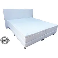 Slaaploods.nl Anda - Boxspring inclusief matras - 120x220 cm - Kunstleer - Wit
