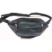Rojafit Heuptas -Groot-5 vakken-Zwart-Leer ( Afmeting: L.30 x Br.10 x H.12,5 cm.)