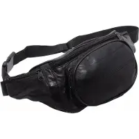 Rojafit Heuptas - Groot - 5 vakken - Zwart - Nappa Leer -Afmeting ca. 34 x 8 x 15 cm.