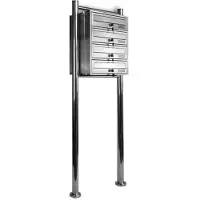 Brulo Brievenbus - 4 Woonadressen - RVS - 1x4