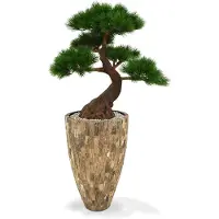 Maxifleur Kunstplanten Pinus Kunst Bonsai x5 Deluxe 80 cm op voet
