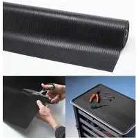 Deurmatshop.Nl Rubber loper / Antislip / Rib n Roll broad rib 3 mm / 100 cm x 10 mtr / zwart