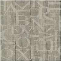 Midbec tapeter Vintage hout/letters beige behang (vliesbehang, beige)