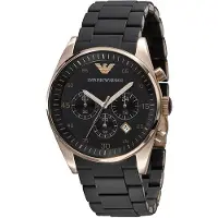 Giorgio Armani Emporio AR5905 Staal Merk Zwart Wijzerplaat Kwartshorloge voor heren