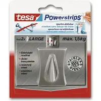 TESA Powerstrips RVS-haak 2 x 5cm - 1 Stuk