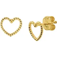 Trendjuwelier huiscollectie Oorknoppen Hart Geelgoud Glanzend 6 mm x 7 mm