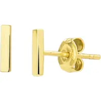 Trendjuwelier huiscollectie Oorknoppen Balkje Geelgoud Glanzend 6 mm x 1.3 mm
