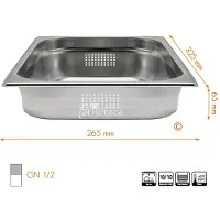 Hendi GN 1/2 geperforeerde container - hoogte 65 mm - 802434