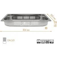 Hendi GN 2/3 geperforeerde container, hoogte 40 mm - 802342