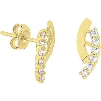 Trendjuwelier huiscollectie Oorknoppen Zirkonia Geelgoud Glanzend 10.5 mm x 4 mm