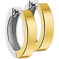 Trendjuwelier huiscollectie 4200196 Bicolor gouden oorringen vlak