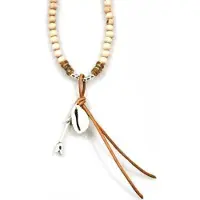 Heaven Eleven - dames ketting - hout naturel met pijl