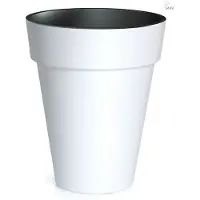 Prosperplast Bloempot Buiten Hoog Rond Cube Slim 46cm WIT Prosperplast