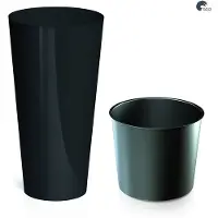 Prosperplast Bloempot Buiten Hoog Rond Tubus Slim Shine 40cm ANTRACIET Prosperplast