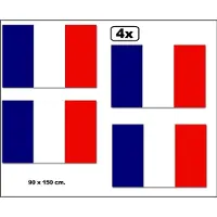 Thema party 4x Vlag Frankrijk luxe 90x150cm
