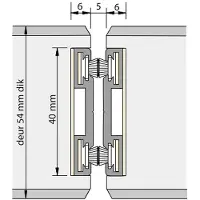 Alprokon Pendeldeurnaald 401 Brandwerend - 2400mm - Deurdikte 54mm - Voor 1 deur