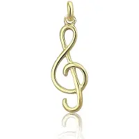 Montebello Hanger Solsleutel - Dames - 925 Zilver Verguld - 10 x 30 mm