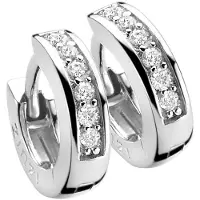 Zinzi zilveren oorringen 12 x 3mm witte zirconia's met luxe klapsluiting ZIO187Z