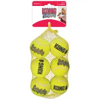 Kong Air Squeaker Ball - Hondenspeelgoed - 6 cm Geel 6 stuks Medium