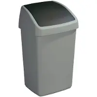 Sunware - Delta prullenbak met swingdeksel 25L metaal zwart - 31 x 28,5 x 54 cm