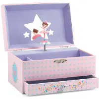 Djeco Sieradendoos m. Muziek - 18x10x13 cm - Ballerina - - OneSize - Sieradendoos