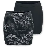 Black premium by emp Minirok - The Double Life - S tot 3XL - voor Vrouwen - zwart-grijs - Maat XL