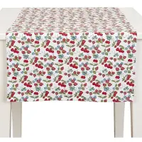 Clayre & Eef tafelloper 50x140 - wit, groen, rood, blauw - katoen, 100% katoen