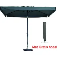Madison Parasol Rechthoek Grijs Madison 200 x 300 met gratis Cover4All hoes!