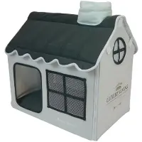 Happy-House Villa Luxury Living - Hondenkussen - Offwhite/Grij - 52x36x49 cm - Klein
