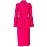 Badrock Dames badjas fuchsia roze - velours katoen - sjaalkraag - maat S/M