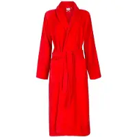 Badrock Unisex badjas rood- velours katoen - sjaalkraag - maat S/M