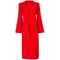 Badrock Unisex badjas rood- badstof katoen - capuchon - maat L/XL