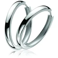Zinzi zilveren oorringen 28 x 3mm glad met luxe klapsluiting ZIO193