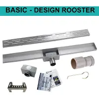 Wiesbaden RVS douchegoot basic met uitneembaar sifon standaard rooster