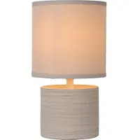 Lucide Tafellampje Greasby zand bruin Ø 14cm