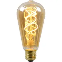 Lucide Ledfilamentlamp Edison St64 - Amber - D6,4cm - Dimbaar - Warm Wit - E27 - 4,9w