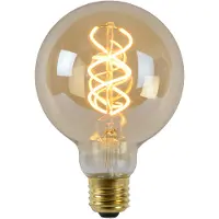 Lucide G95 - Filament lamp - Ø 9,5 cm - LED Dimb. - E27 - 1x4,9W 2200K - Amber