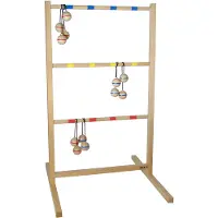 Bex Spin Ladder Original – Ladder Toss Werpspel – Houten Buitenspel Van Rubberhout – Inclusief 6 Touwballen – Complete Set – Vanaf 8 Jaar
