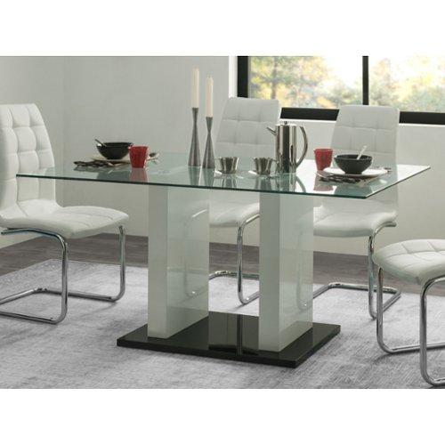 Vente Unique.nl Eettafel kopen | Goedkope eettafels Eetkamerset: eettafel en 4 stoelen AYANE Eik en wit