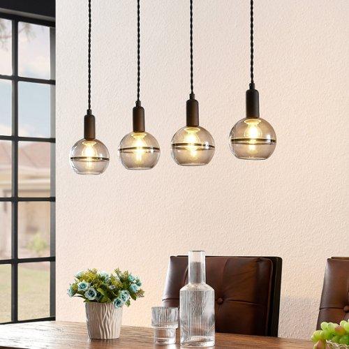 LUCANDE Ably hanglamp, rookglas, 4lamps plafondlamp&hellip;