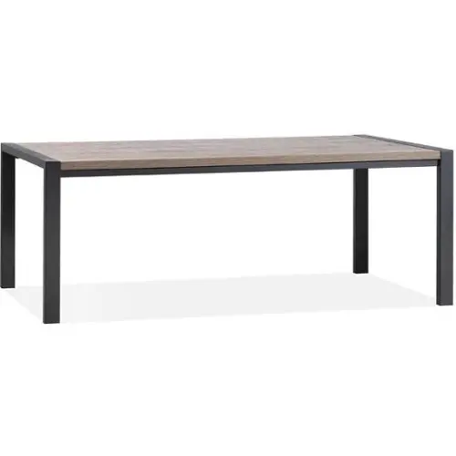 Livingfurn - Zwart Ovale Eetkamertafel - - Mango Hout - 210 cm