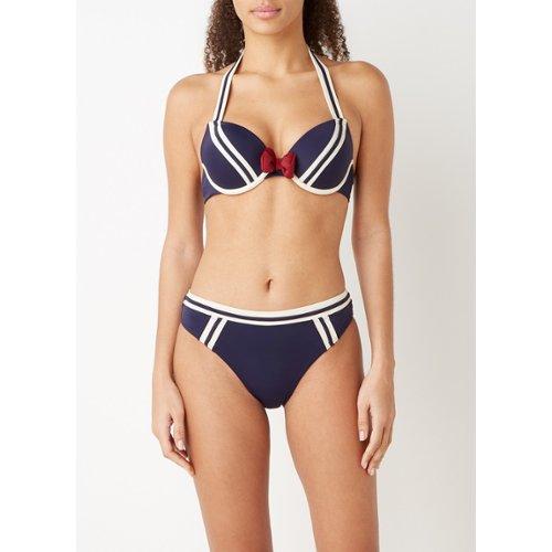 sailor marypush up bikini top | blue ivory red