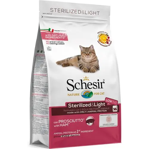 Schesir, Natvoer voor volwassen katten met de smaak van tonijn en kippenfilets, van zachte gelei, in totaal 1,7 kg (20 zakjes à 85 g