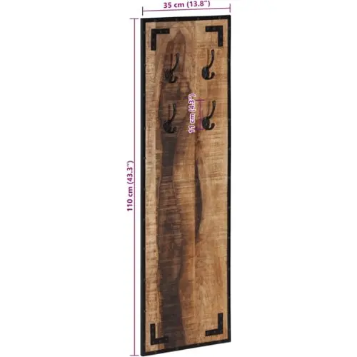 Wand Kapstok Zwart Staal 45x18x20cm