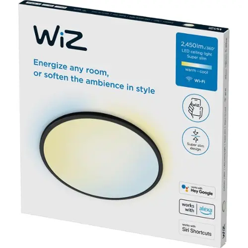 Wi-Fi LED Verlichting Ceiling Light WiZ Plafondlamp Adria - Warmwit Licht - Slimme LED Verlichting - Geïntegreerde LED Ampoule Connectée Slim Verlichting WiFi