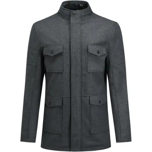 Allthemen Heren Winter Wollen Trenchcoat Lange Dubbele Breasted Peacoat Casual Warme Overjas, Zwart, M Allthemen Heren Winter Wollen Trenchcoat Lange Dubbele Breasted Peacoat Casual Warme Overjas, Zwart, M