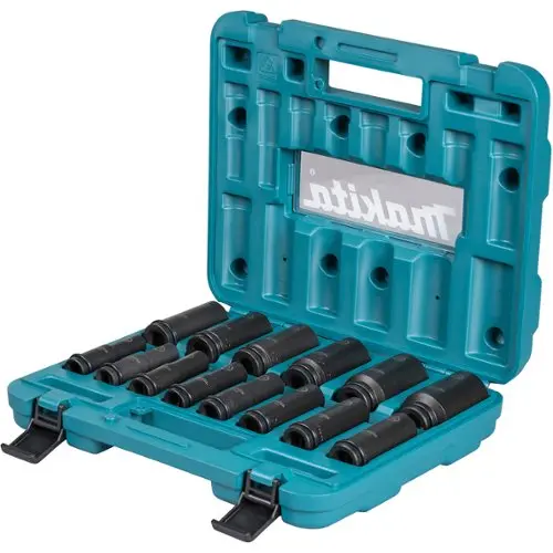 Estink 10-delige Metrische Diepe Dopsleutelset, 2,5 cm (1 inch) Mini- Ratelset met Lang Bereik, 22-50 mm Dopsleutels