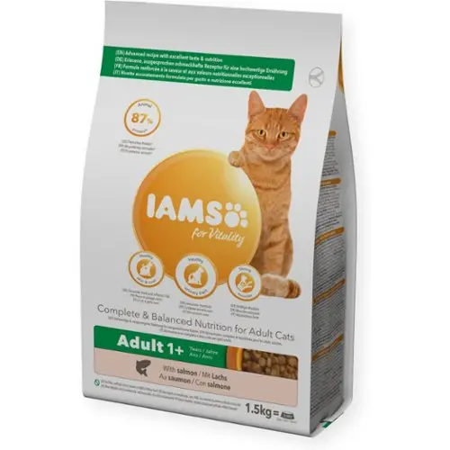 IAMS For Vitality Anti-haarballen Kattenvoer - Droogvoer Voor Katten Vanaf 1 Jaar, 3 Kg, Met 88% Dierlijke Eiwitten